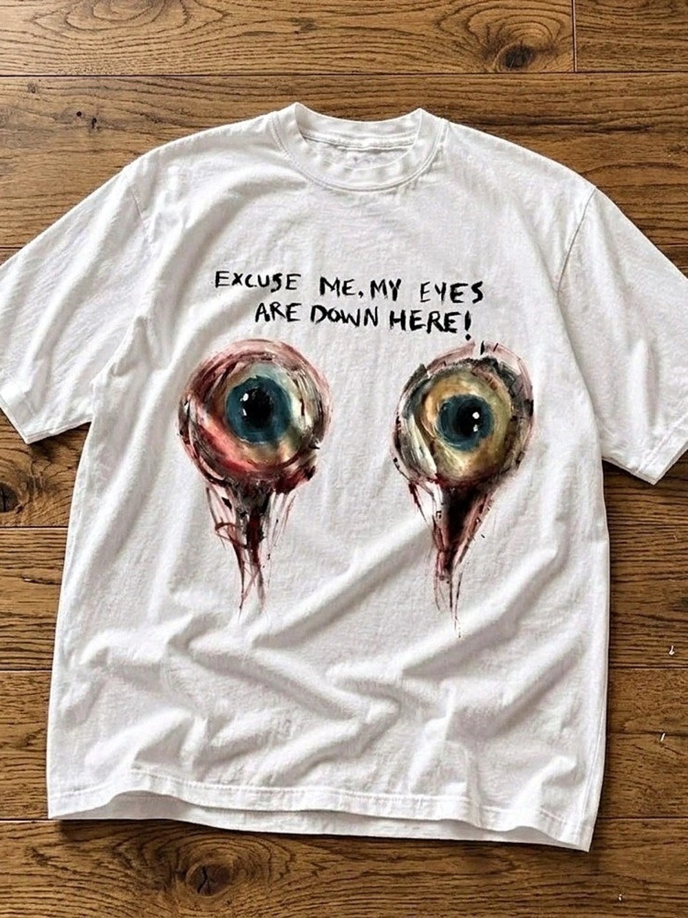 Eye Graphic Short Sleeve Tee in White Like New